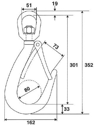 HHH スリーエッチ スイベル式 ロングチェーンフック 3ton CYF3L_画像3