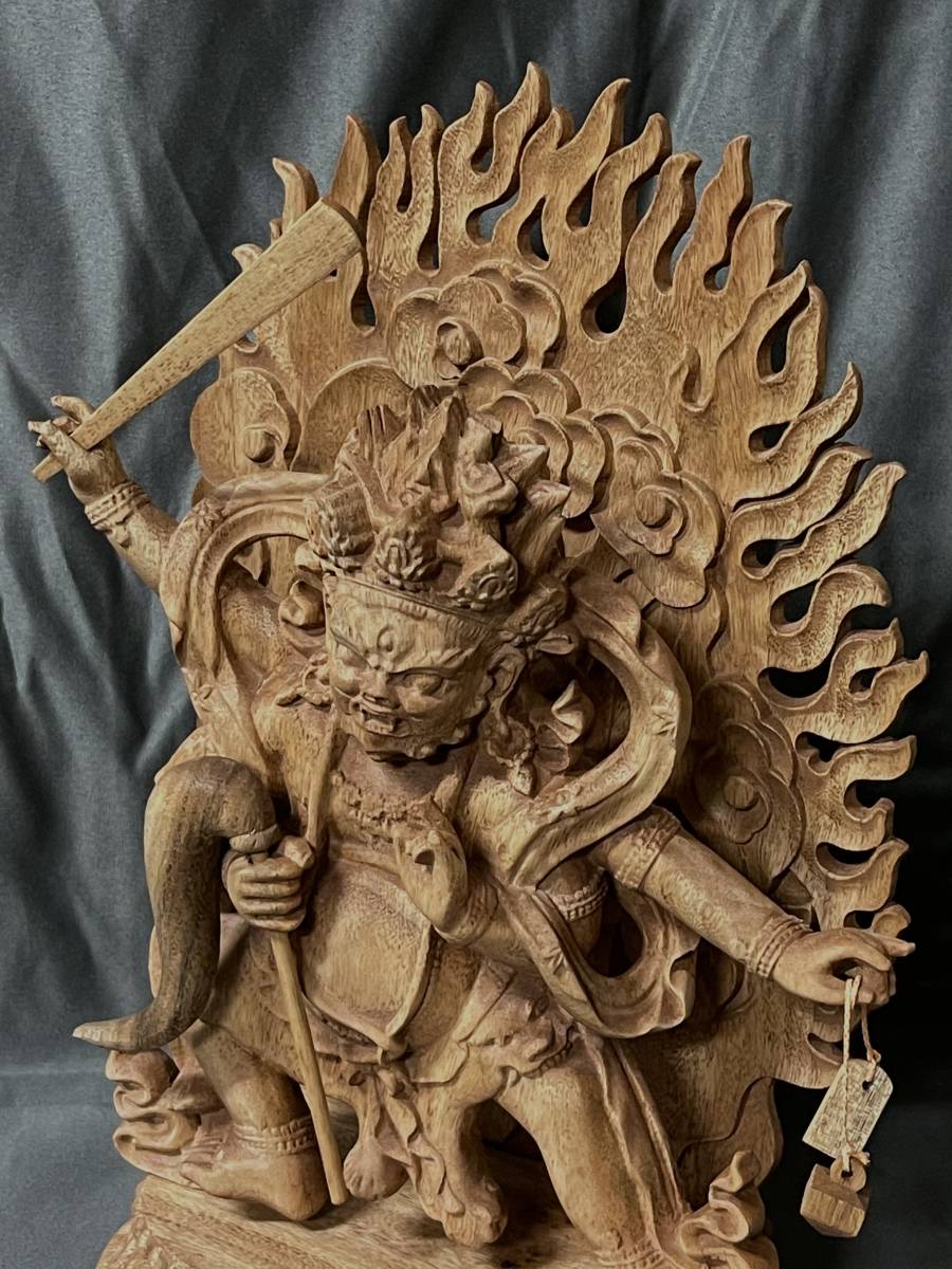 仏教工芸品 総楠製 井波彫刻 極上彫 木彫仏像 閻魔大王像 | www.aafsil.org