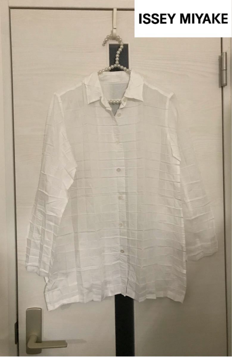 ISSEY MIYAKE 変形立体プリーツ ロングブラウス グレー サイズM