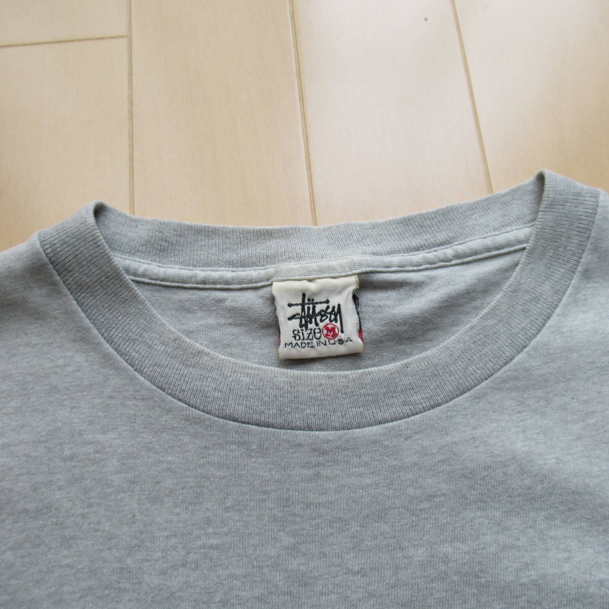 ★即決送込★ M 90s STUSSY カレッジ USA製 T-shirt Tee 半袖 old oldstussy オールドステューシー ボーダー クラウン l xl 色タグ ポケTee