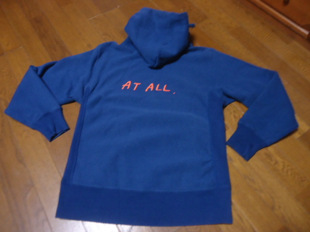 ★AtAll★Lサイズ/RHC/RonHermanロンハーマン×Championチャンピオン★コラボ別注★パーカー★スウェット★ダメージ加工★ブルー_画像1