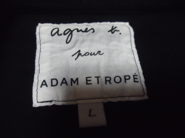 送料210円/Lサイズ/agnes b.アニエスベー×ADAM ET ROPE' アダムエロペ /別注コラボ/ブラック黒/半袖Tシャツ/ボックスロゴ/カットソー_画像4