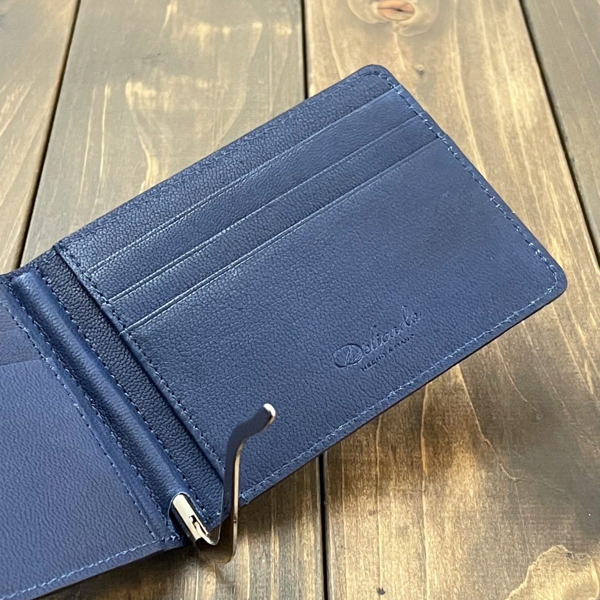 SALE】クロコダイル 藍染 マネークリップ インディゴ ネイビー