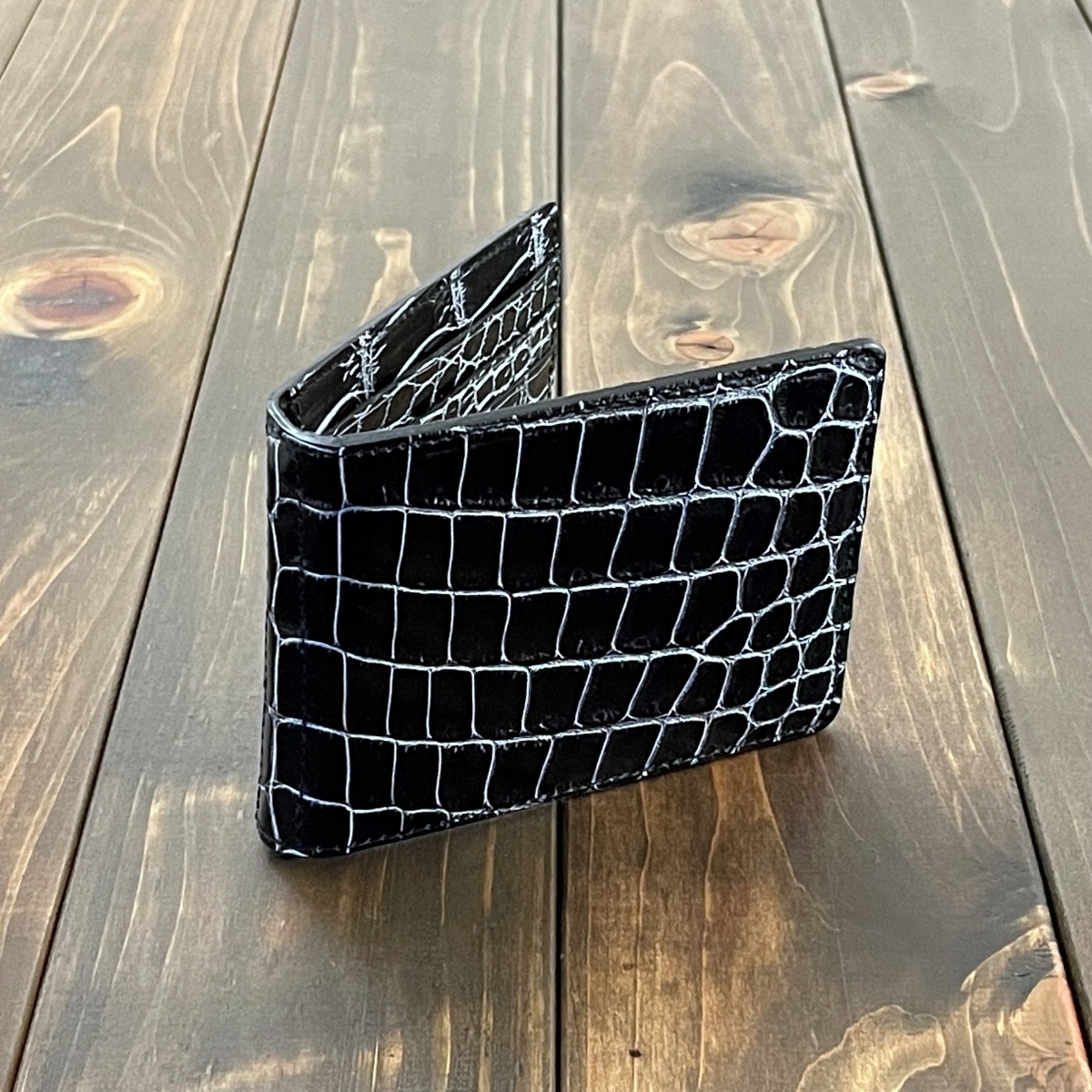 CROCODILE クロコダイル 無双 マネークリップ ブラック × シルバー
