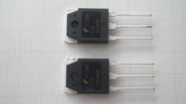 極・超・低Ｏｎ抵抗　２.５mΩ　７０Ｖ　２３５Ａ　３７５Ｗ　ＭＯＳＦＥＴ　ＦＤＡ０３２Ｎ０８　２本組　送料込_寸法が解る方眼紙上の画像例です。