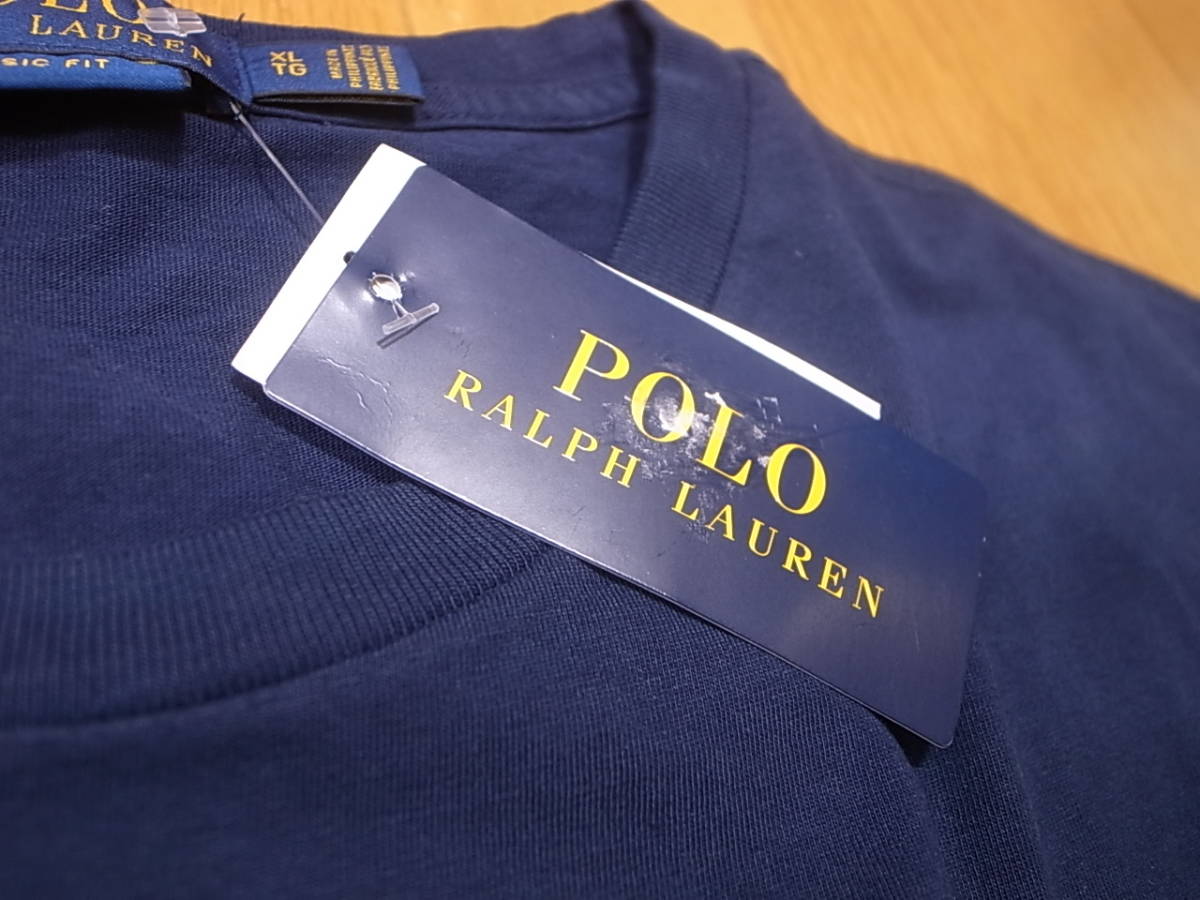 【送料無料 即決】Polo Ralph Lauren ポロラルフローレン Big Pony ビッグポニー Americana USAアメリカ星条旗 Tシャツ 紺 ネイビー XL新品の画像7