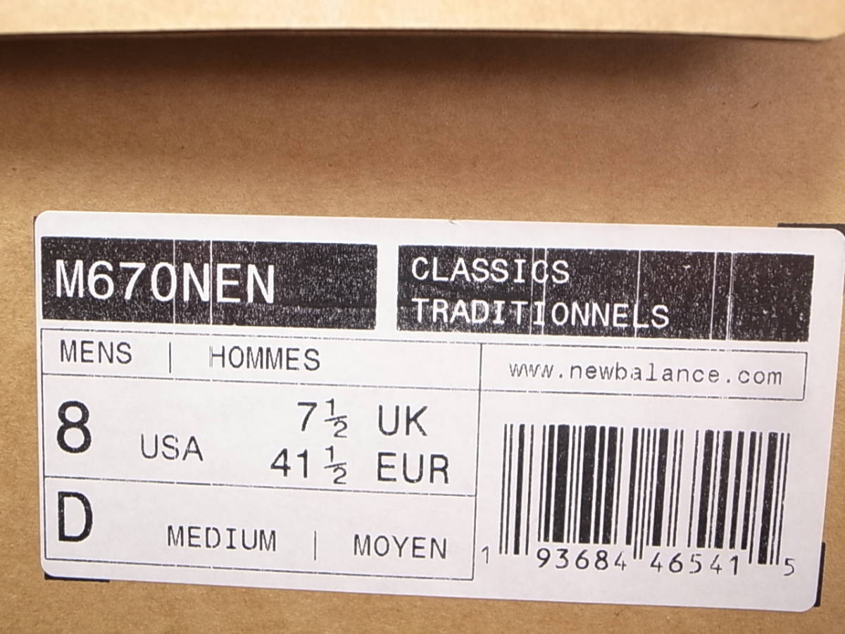 送料無料 即決】海外限定 NEW BALANCE UK製 M670NEN 26cm US8新品