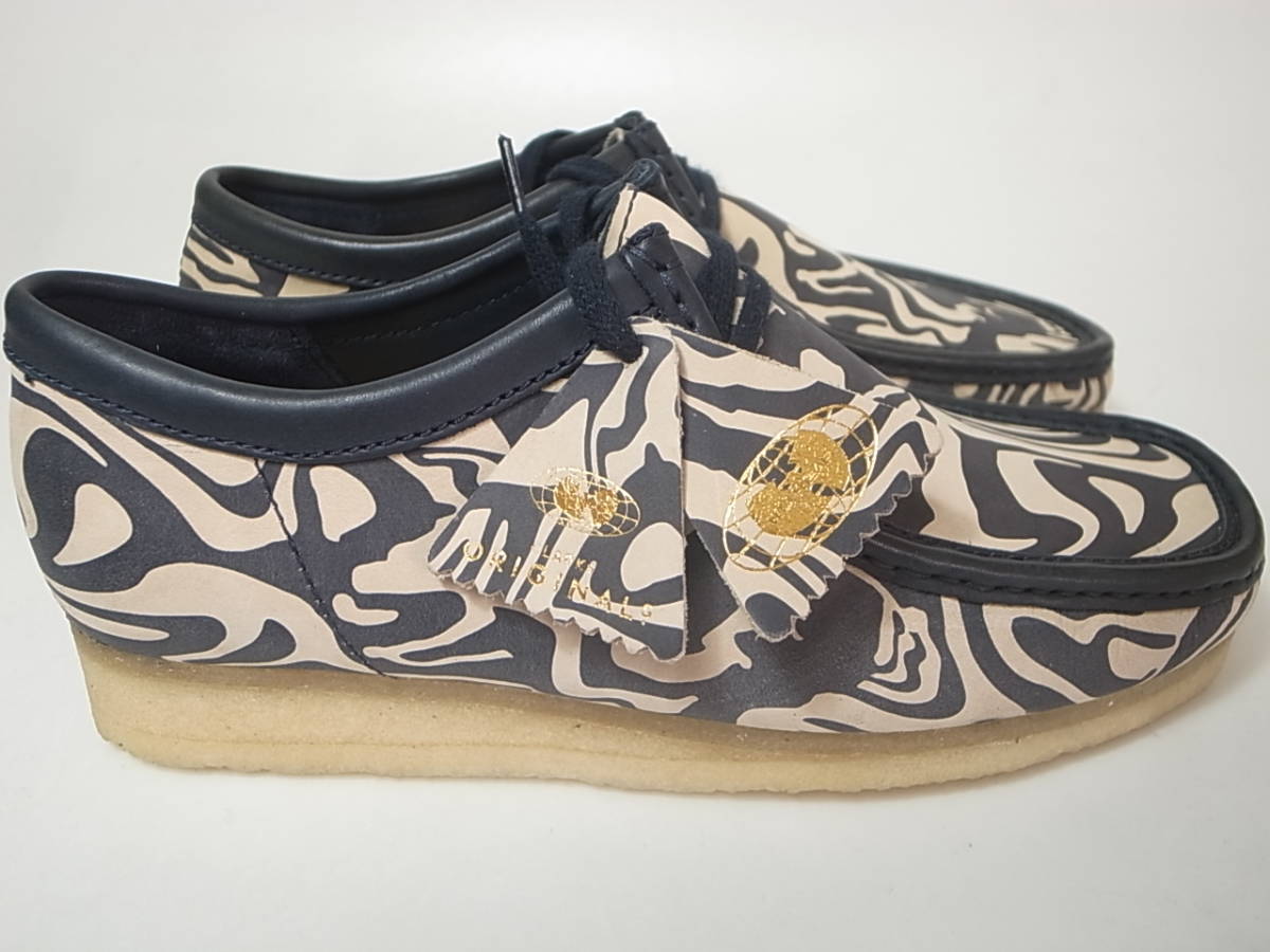 【送料無料 即決】Clarks Originals x Wu Wear 別注コラボ WallabeeWW Lo 25.5cmワラビーWu-Tang Clanウータンクラン限定ネイビー 試着のみ_画像2