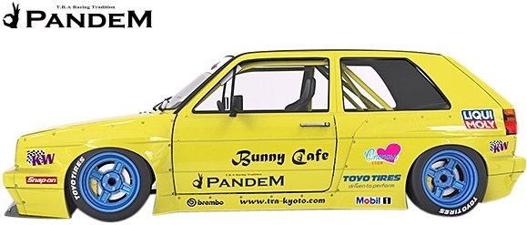 【M's】VW GOLF2 19E (1983y-1992y) PANDEM ワイドボディKIT 4点 (F+FF+RF+S)／／ゴルフ2 FRP TRA京都 パンデム ロケットバニー エアロ_画像2