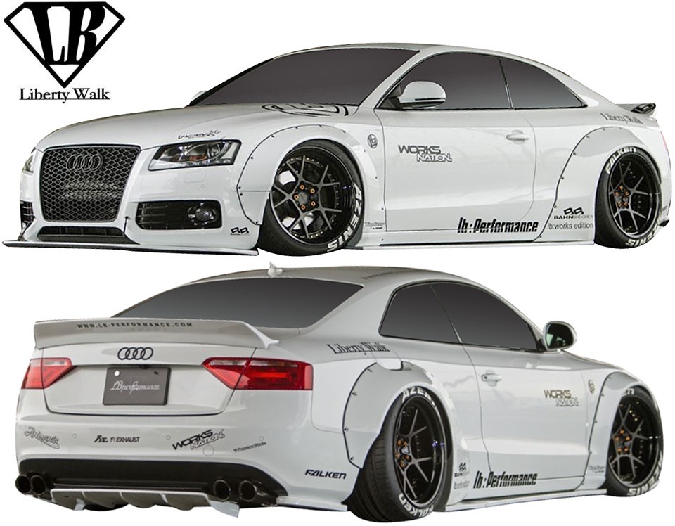 【M's】AUDI アウディ A5/S5 (2008y-) Liberty Walk LB-WORKS サイドディフューザー／／FRP製 リバティーウォーク エアロ ディフューザー_画像3