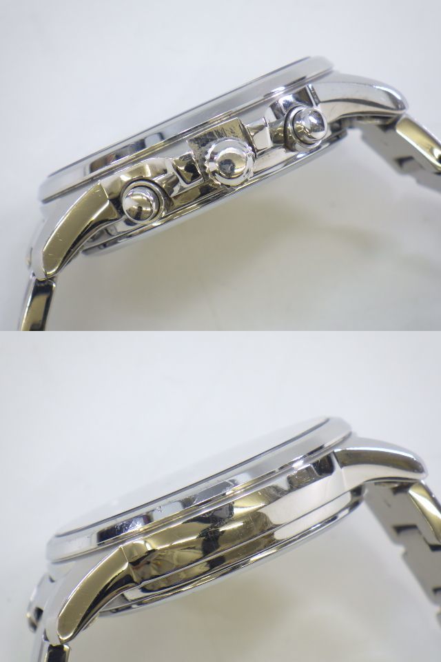 h2D087Z10 SEIKO セイコー V198 ソーラー パーペチュアル アラーム クロノグラフ 青文字盤 稼働品☆_画像9