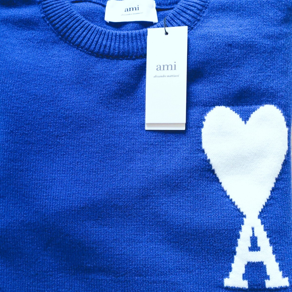 ☆希少カラー☆ アミアレクサンドルマテュッシ クルーネック ニットセーター ロイヤルブルー miparis 男女兼用 新品タグ付き ☆希少カラー☆ アミアレクサンドルマテュッシ クルーネック ニットセーター ロイヤルブルー miparis 男女兼用 新品タグ付き