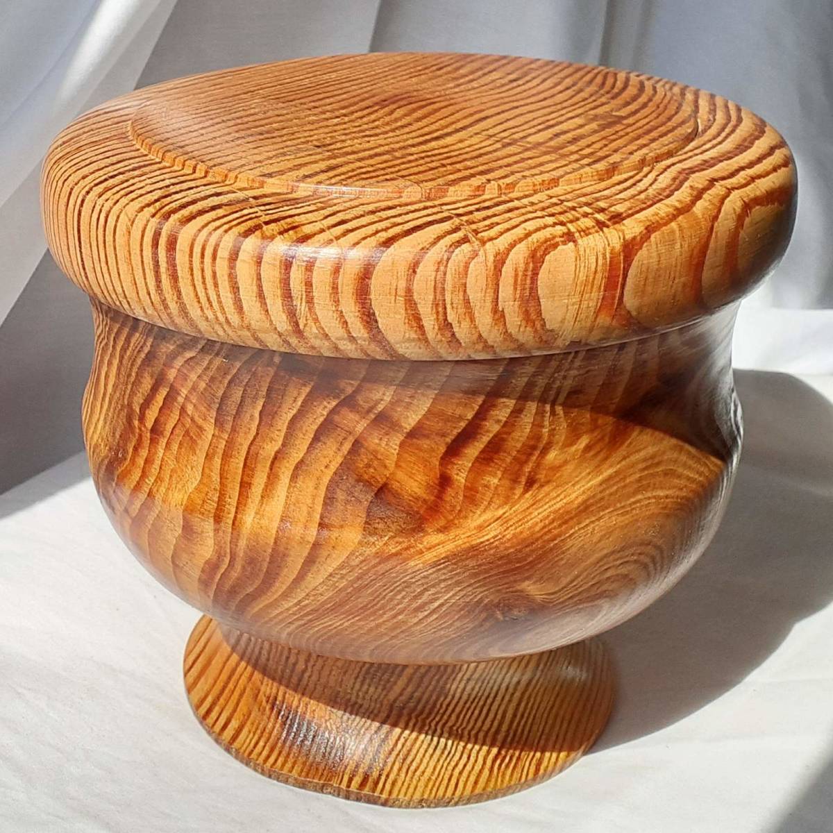 小物入れ 肥松(コエマツ) 幅18.1cm 高16cm フタ付き 足付き 手作り