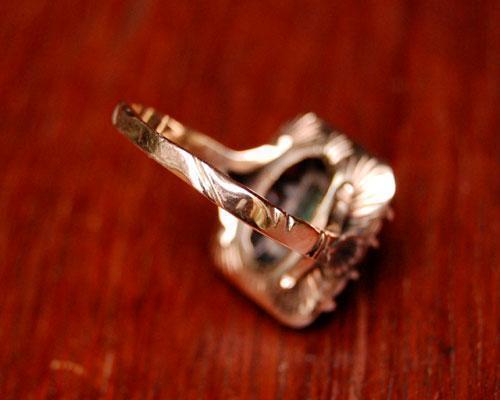  antique emerald diamond Gold silver ring 