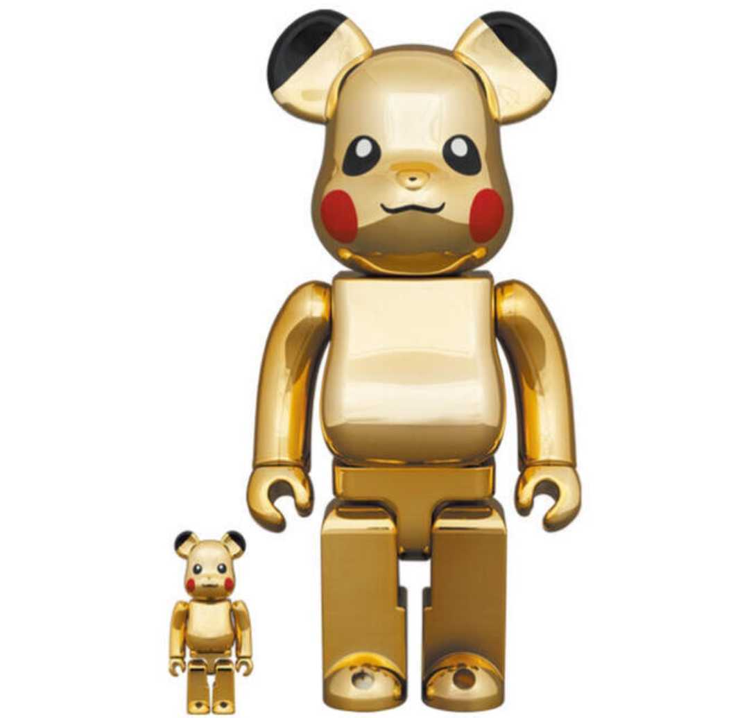 □新品 正規品 BE@RBRICK ピカチュウ GOLD CHROME Ver.100% 400