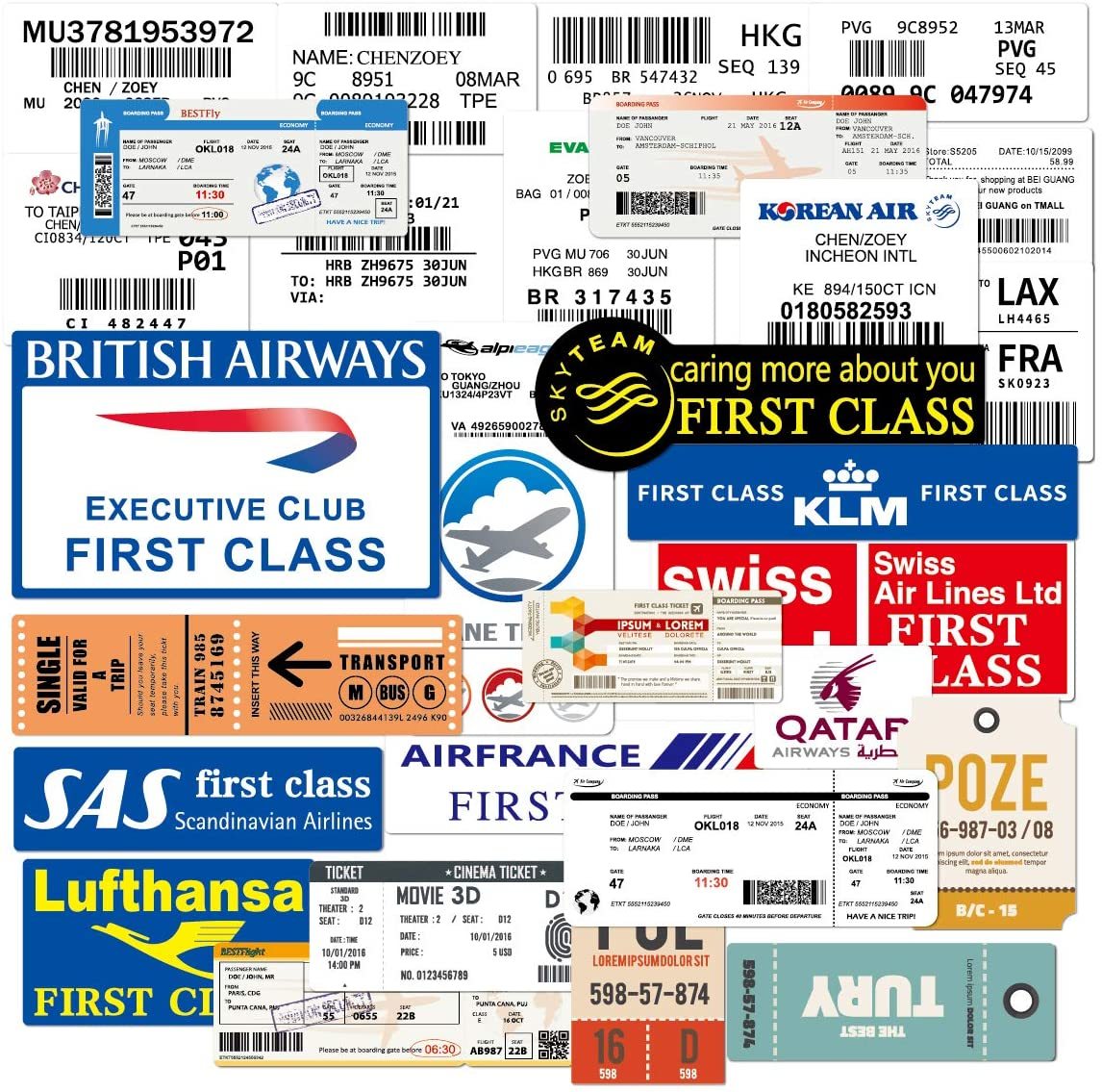 ◆◇◆49016-ExHS◆◇◆[AIRLINES-STICKER] エアラインBOARDING PASS＊BAGGAGETAG_画像6