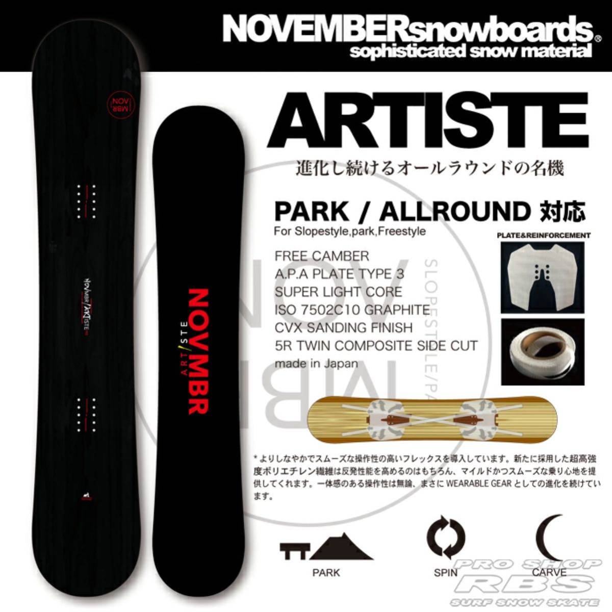 即決なら送料無料】November artist 152㎝ ノベンバー アーティスト 18