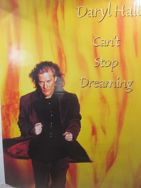 1912MK●ポスター「ダリル・ホール キャント・ストップ・ドリーミング/Daryl Hall Can't Stop Dreaming」1996●バック黄色×赤/B2サイズ_画像1