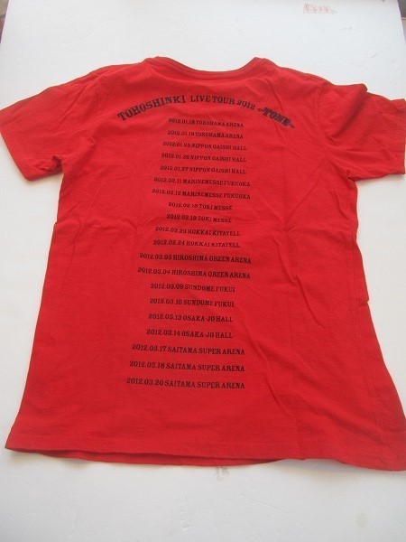 2002MK●東方神起ツアーグッズ「TOHOSHINKI LIVE TOUR 2012 ~TONE~ Tシャツ/赤/Mサイズ」ユンホ/チャンミン_画像2