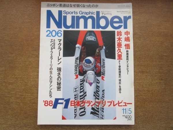 2103MK*Number number 206/1988 Showa era 63.11.5**88F1 Japan GPp Revue / Nakajima Satoru / Suzuki .../ McLAREN a little over .. secret /i Van *kapeli