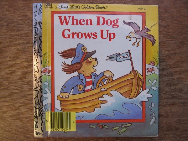 1801MK* иностранная книга книга с картинками [When Dog Grows Up]1987*ru наклейка * - - Monde /A First Little Golden Book