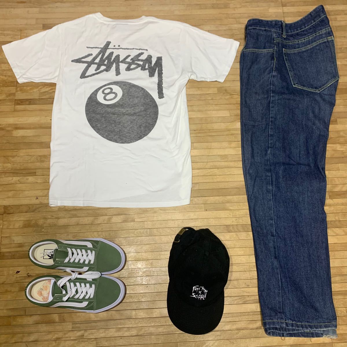 stussy 8ボール バックプリント メキシコ S Tシャツ ホワイト 白
