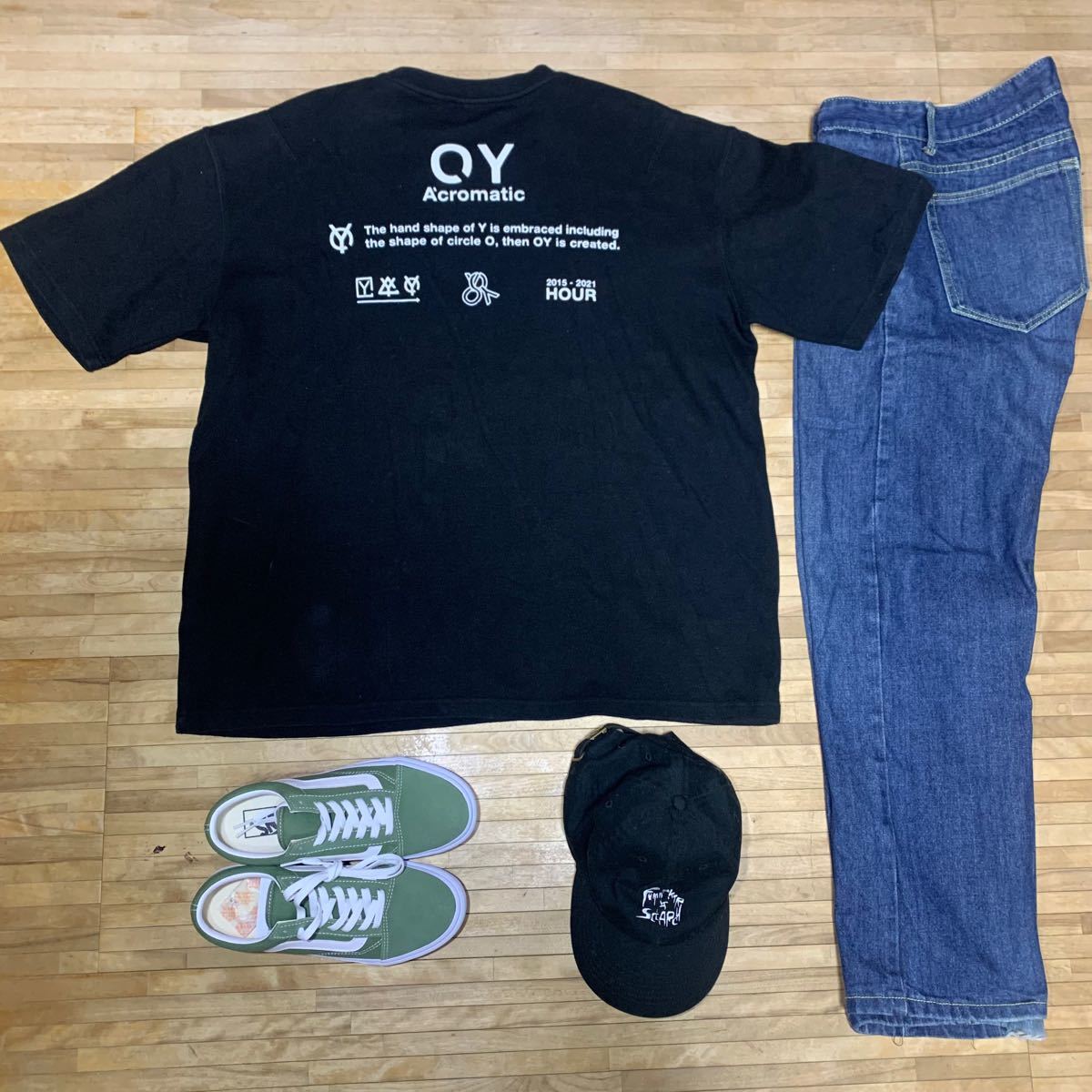 OY オーワイ ビック バックプリント ブラック 黒 L ロゴ ロゴTシャツ