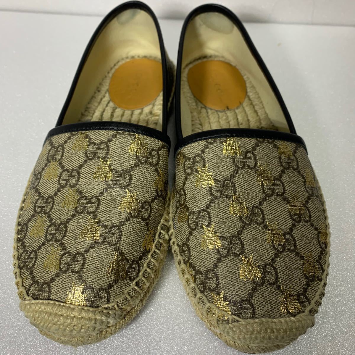 GUCCI グッチ 蜂 ビー エスパドリーユ 36 GG 23 バレー フラット