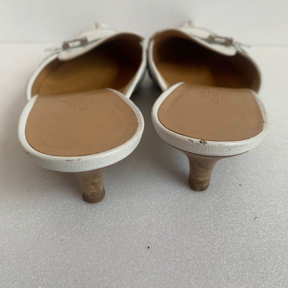エルメスHermesシューズパンプスモカシン 《パリ》白レザーローファー