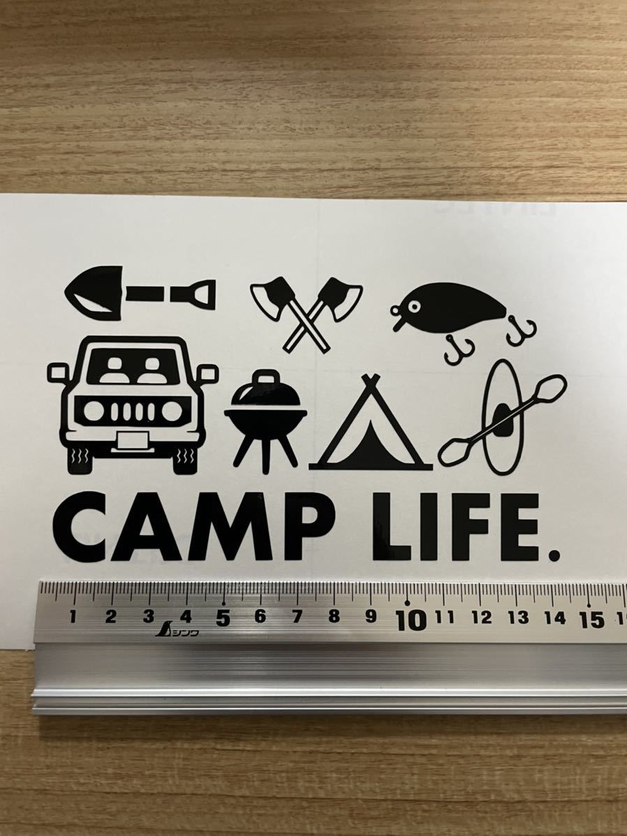 183. 【送料無料】 CAMP LIFE. キャンプ カッティングステッカー 釣り アウトドア テント 【新品】_画像2