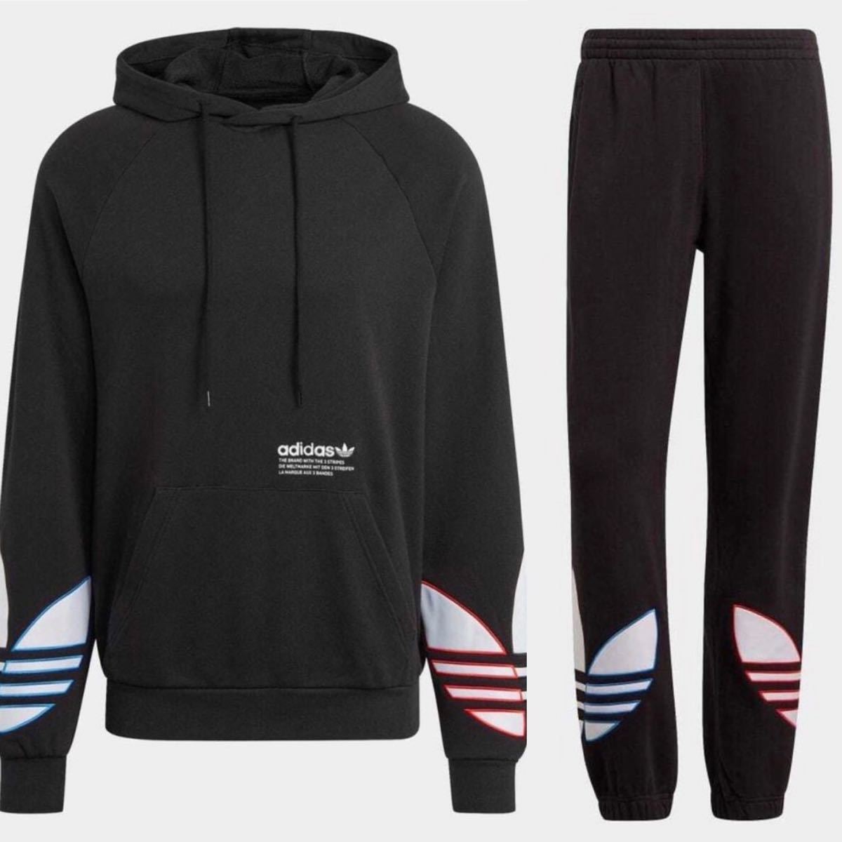 スペシャルオファ adidas XL スウェット上下セットブラック originals 店舗割引 スウェット上下セット グレー XL originalsトレフォイル adidas パーカー