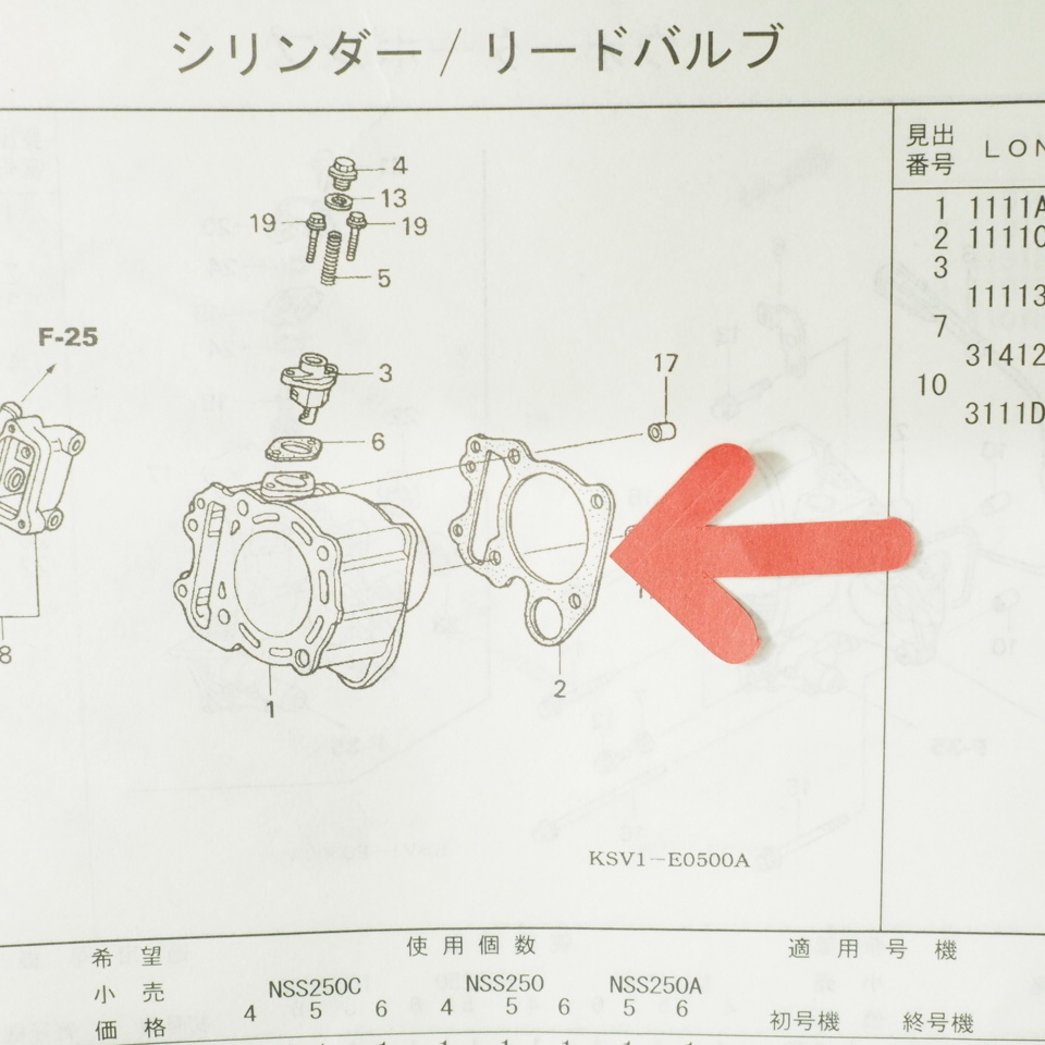 フォーサイト シリンダー ガスケット MF04_画像3