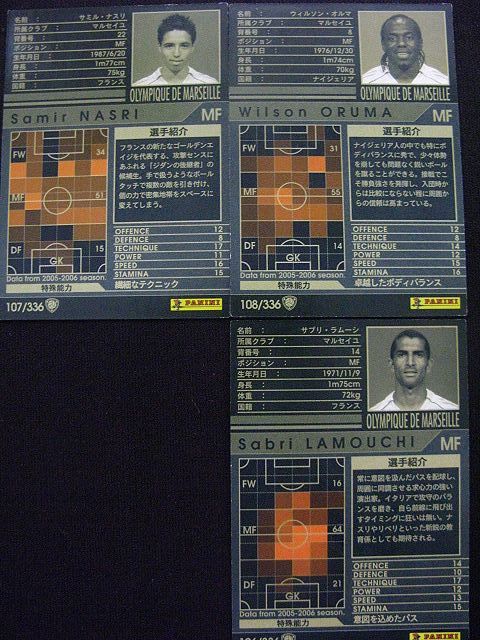 PANINI/パニーニ WCCF 2005-06ヨーロッパサッカークラブ選手カード(オリンピック・マルセイユ)15枚セット☆097～112/336(105無し)_画像8