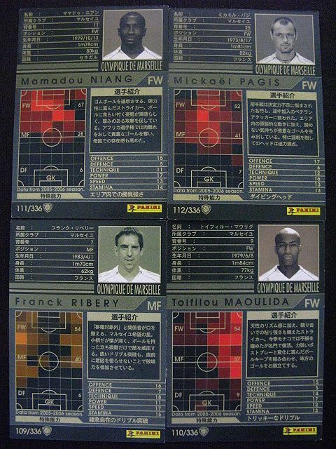 PANINI/パニーニ WCCF 2005-06ヨーロッパサッカークラブ選手カード(オリンピック・マルセイユ)15枚セット☆097～112/336(105無し)_画像10