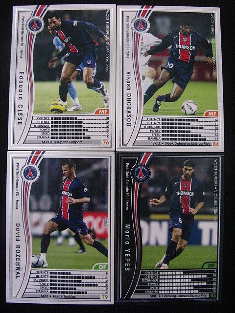 PANINI/パニーニ WCCF 2005-06ヨーロッパサッカークラブ選手カード(パリ・サンジェルマン)16枚セット☆113～/128☆EUROPEAN CLUBS_画像5