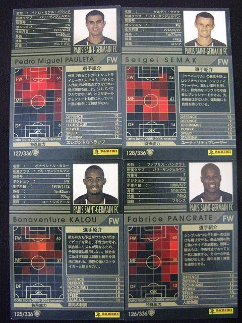 PANINI/パニーニ WCCF 2005-06ヨーロッパサッカークラブ選手カード(パリ・サンジェルマン)16枚セット☆113～/128☆EUROPEAN CLUBS_画像10