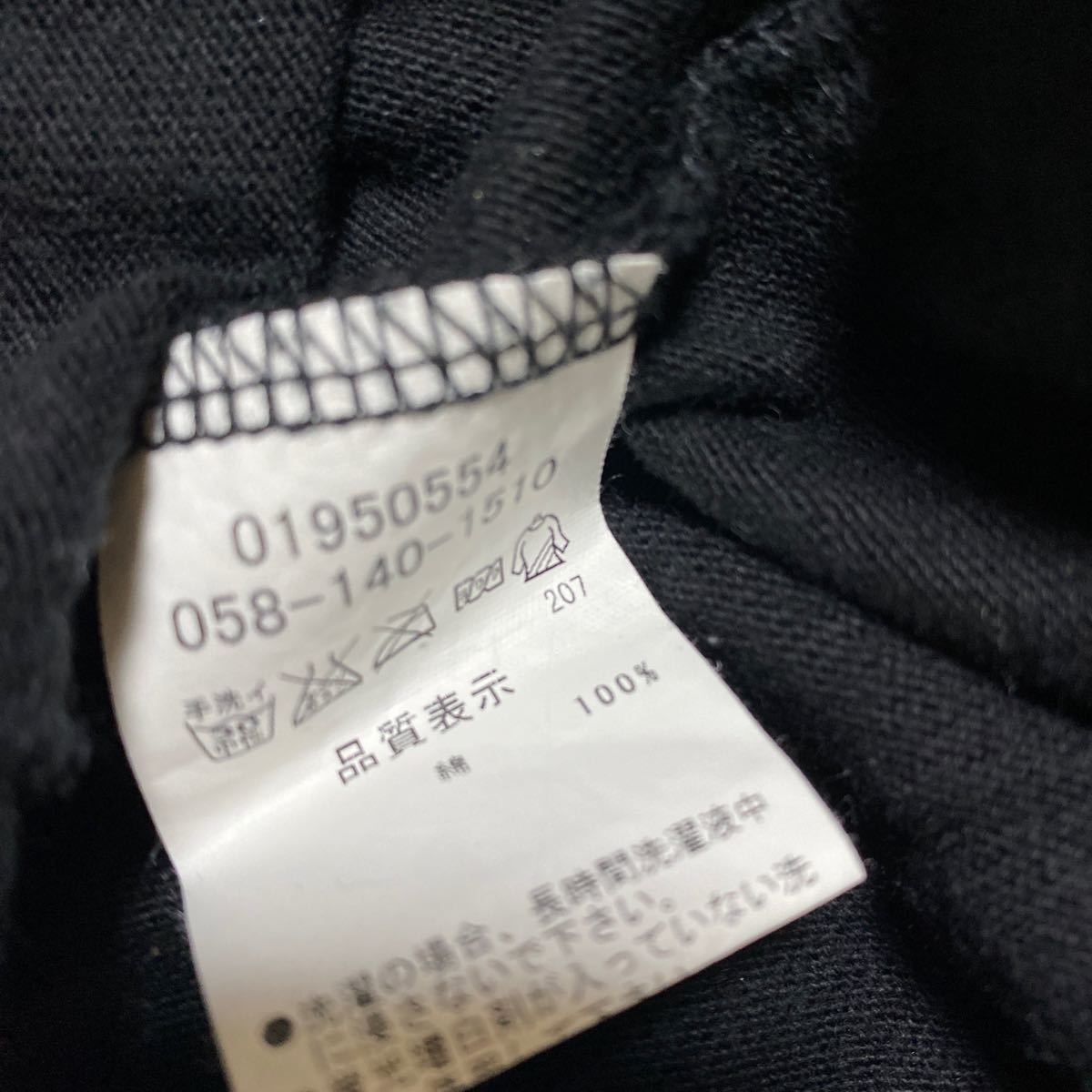 HAK 長袖チュニック　Tシャツ　黒　薔薇　星　日本製　綿100%
