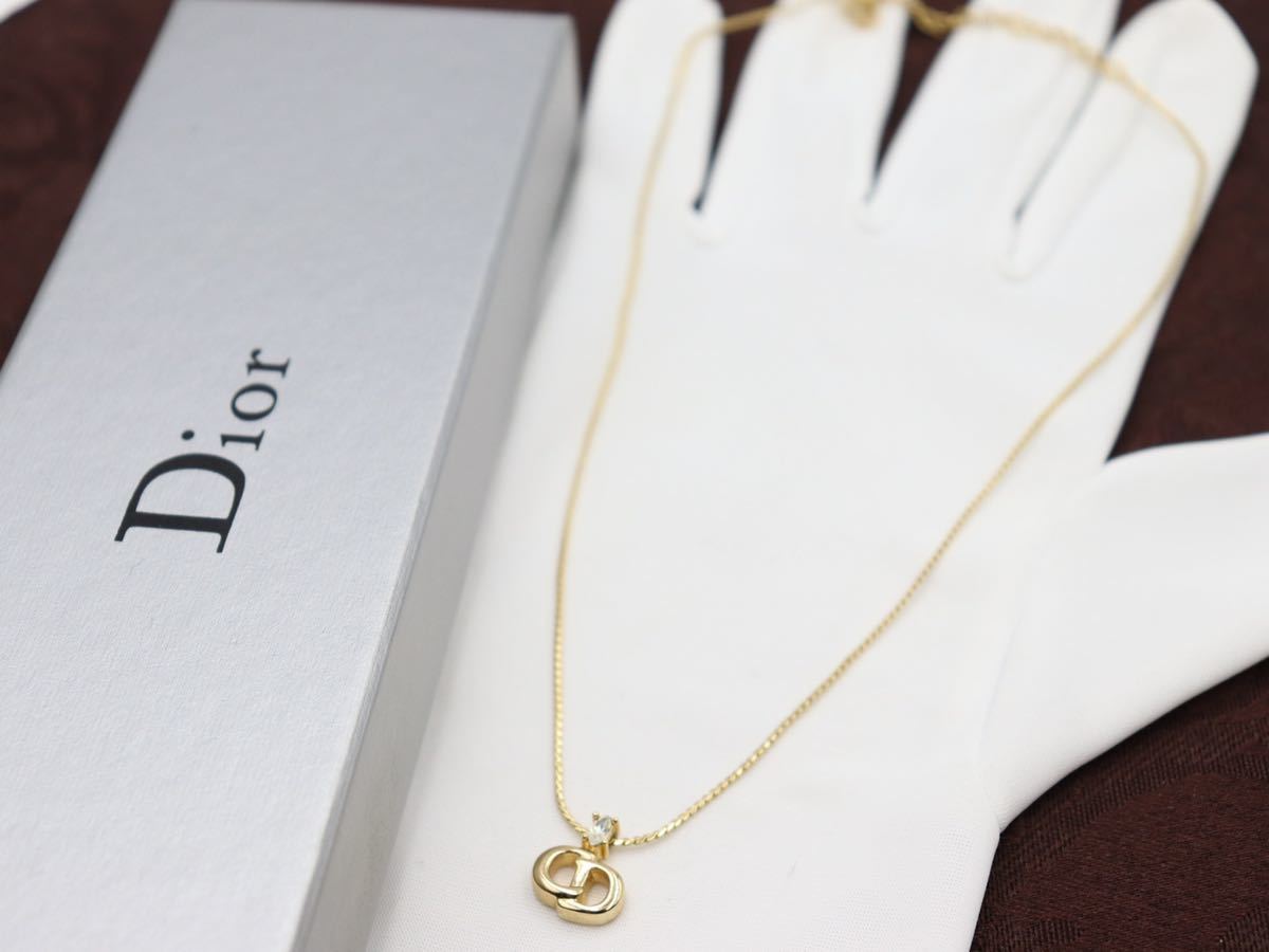 【美品】Christian Dior ネックレス ロゴ クリスチャン ディオール ヴィンテージ アクセサリー レディース 結婚式 レア i12