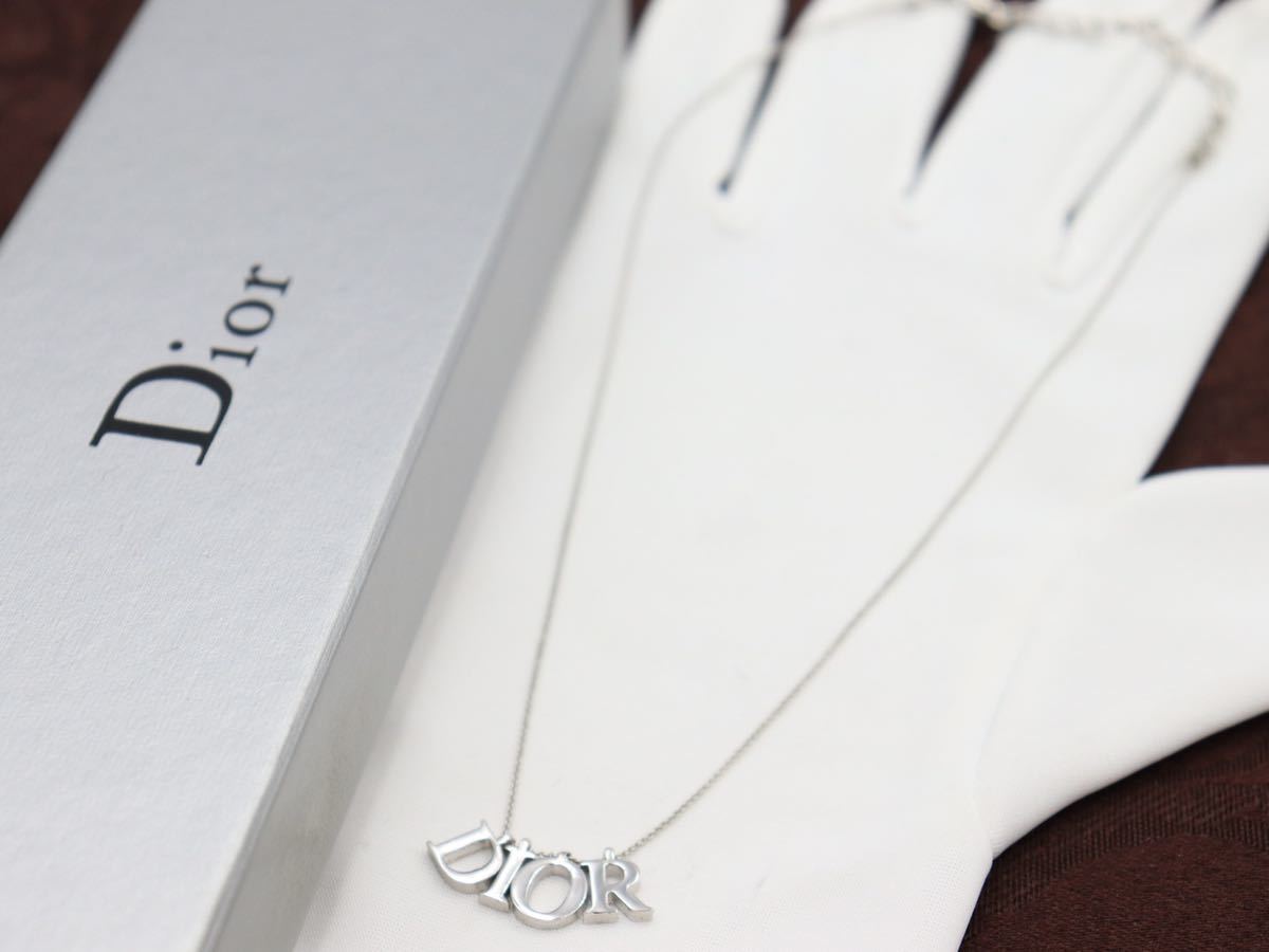 【極美品】Christian Dior ネックレス 英字 ロゴ クリスチャン ディオール ヴィンテージ アクセサリー レディース 結婚式 レア i13