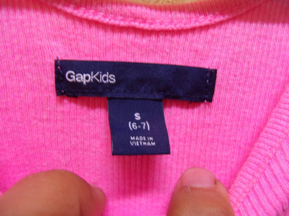 全国送料無料 ギャップ キッズ Gap Kids 子供服キッズ 女の子リブ&シャンブレー素材ノースリーブチュニックワンピース 120 着丈60cm_画像4