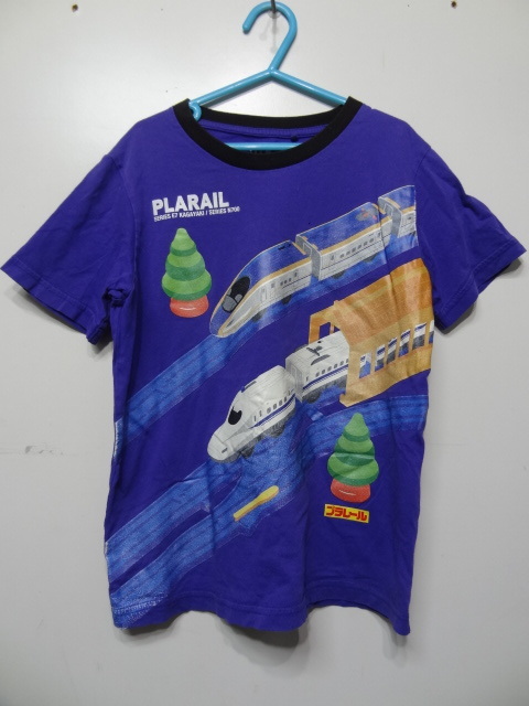 全国送料無料 プラレール PLARAIL KAGAYAKI & N700 ユニクロ UT 子供服キッズ男の子 新幹線プリント半袖Tシャツ 120_画像1