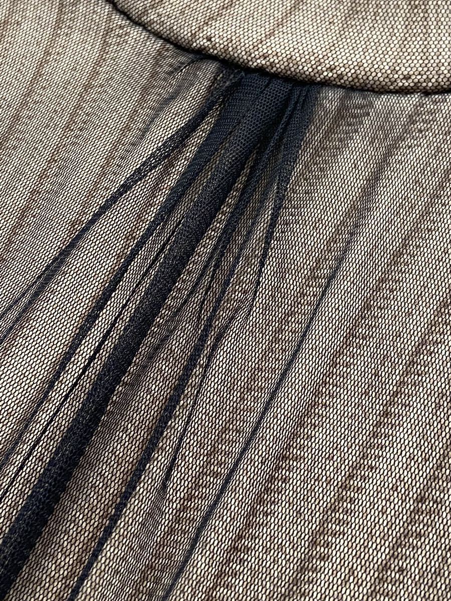 ALESSANDRO DELL'ACQUA size40 イタリア製ハイネックセーター ピンクベージュ ブラック チュール アレッサンドロデラクア 90年代 秋冬_画像4