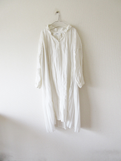 Tabrik / タブリク サイドプリーツ リネンスキッパーワンピース OFF WHITE * ドレス シャツ ブラウス レディース