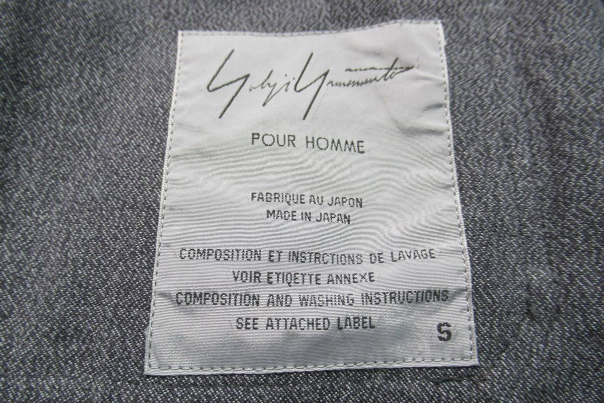 94ss yohji yamamoto pour homme vintage グレー パチポケットデザイン コットンジャケット（HT-J81-005）_画像10