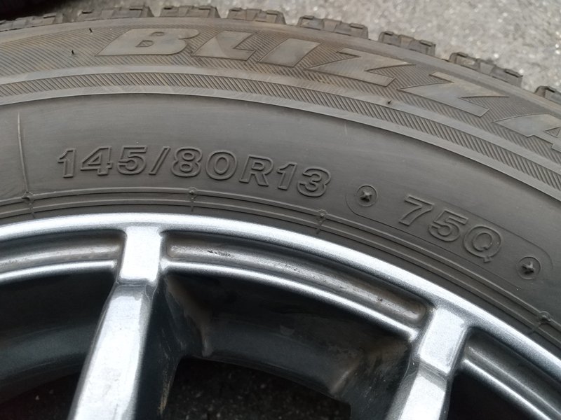 『psi』 ウェッズ 13インチ × 4.00B +45 4穴 PCD100 アルミホイール & ブリヂストン BLIZZAK VRX 145/80R13 スタッドレスタイヤ4本セット_画像7