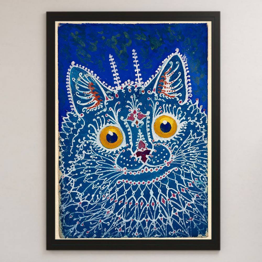 ルイス・ウェイン『「ゴシック」スタイルの猫』絵画 アート 光沢 ポスター A3 バー カフェ クラシック レトロ インテリア ねこ おしゃれ _画像1