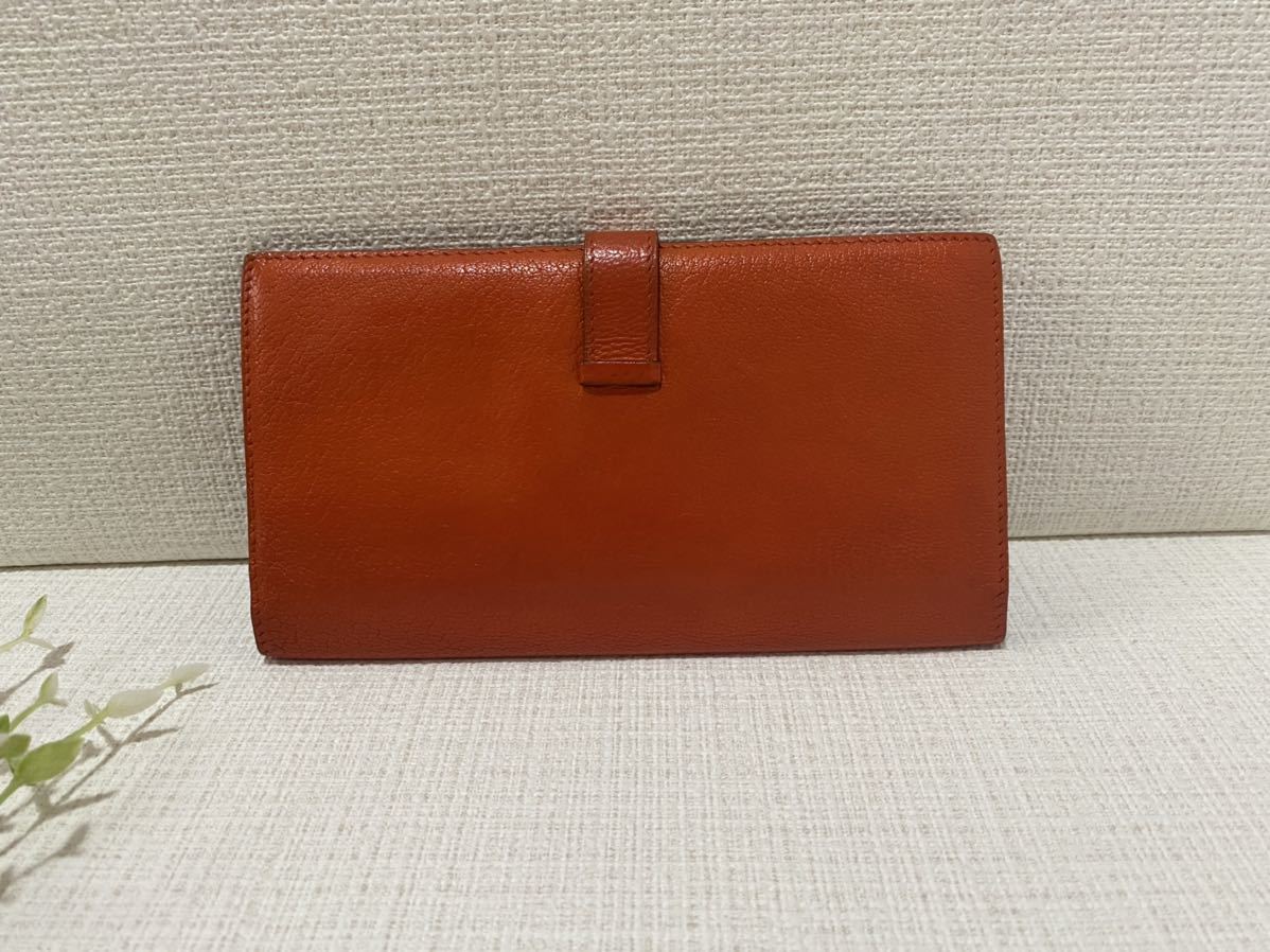 人気☆美品☆HERMESエルメス お洒落なオレンジ色のベアン♪レザー