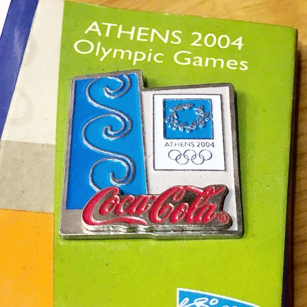 【即決】 ATHENS2004 OlympicGames 2004年アテネ五輪 コカコーラオリジナルピンバッジ 非売品 中古 オリンピックグッズ ノベルティ_画像1
