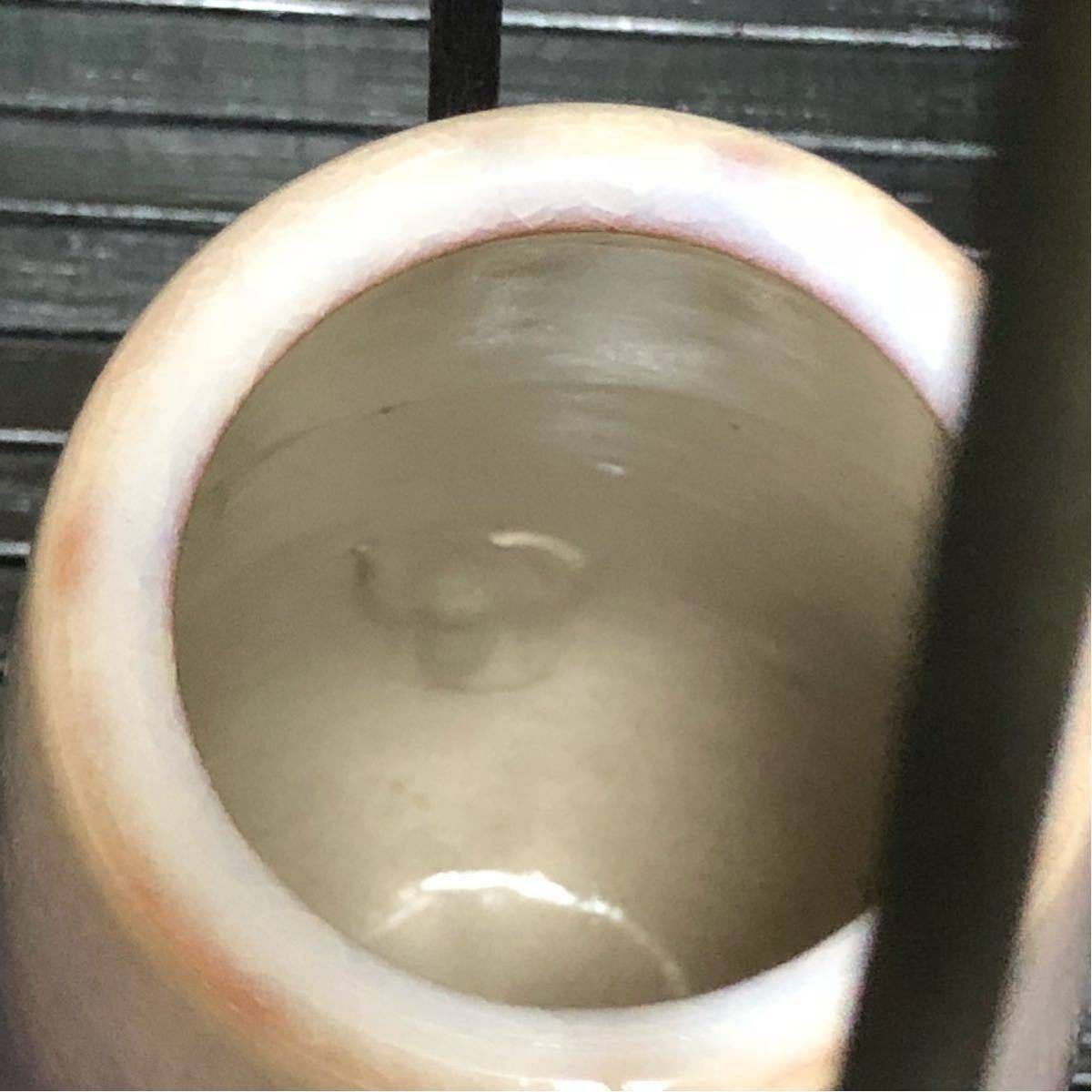【即決/送料無料】 萩焼 椿秀窯 陶磁器花瓶 花器 インテリア フラワーベース 中古 Ceramic Flower Vase