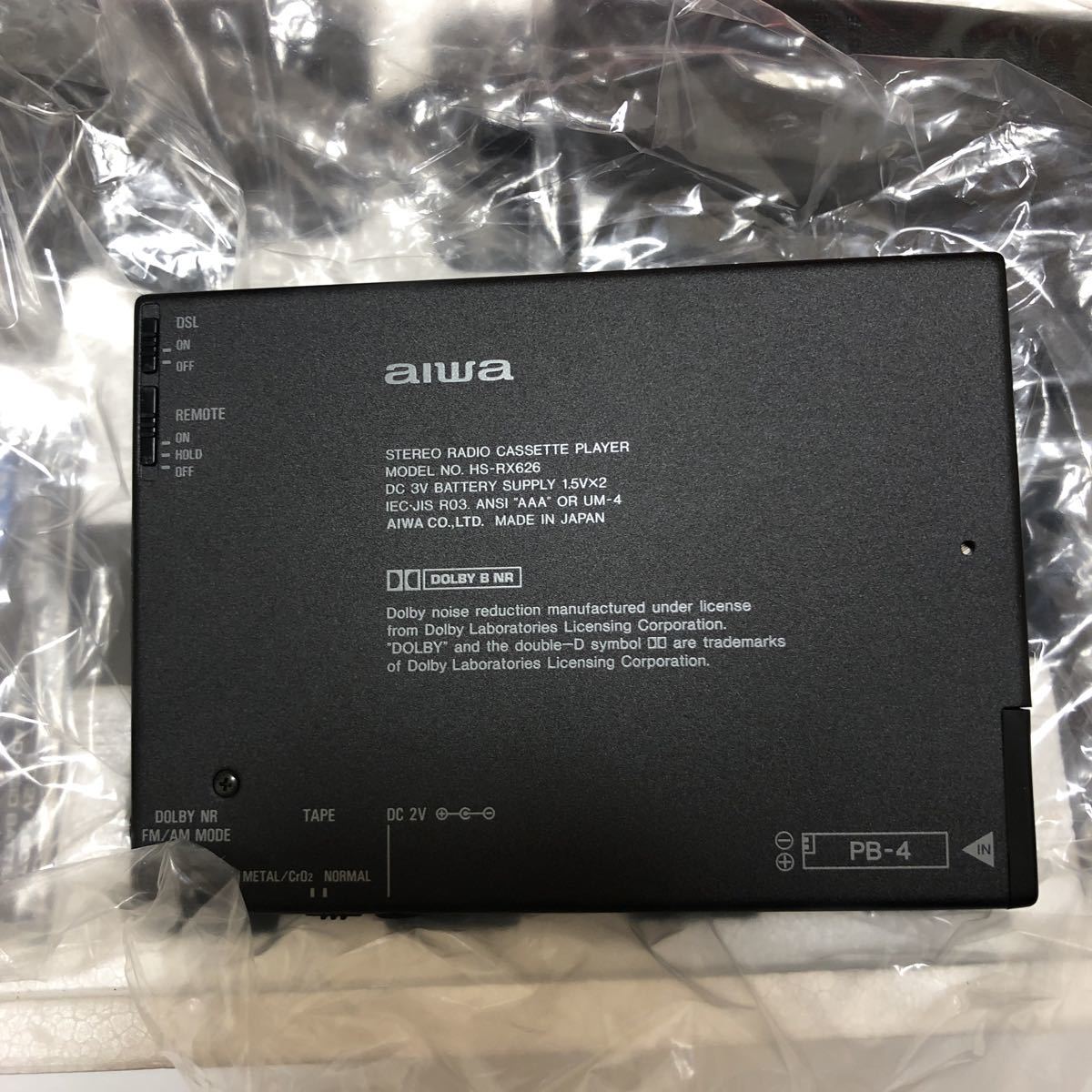 【ジャンク】AIWA HS-RX626 ステレオラジオカセットプレイヤー　未使用_画像3